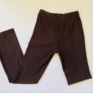 Vintage brown stretch zip up pant